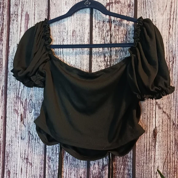 Off the shoulder blouse with shirred sides sz xl - Picture 6 of 6